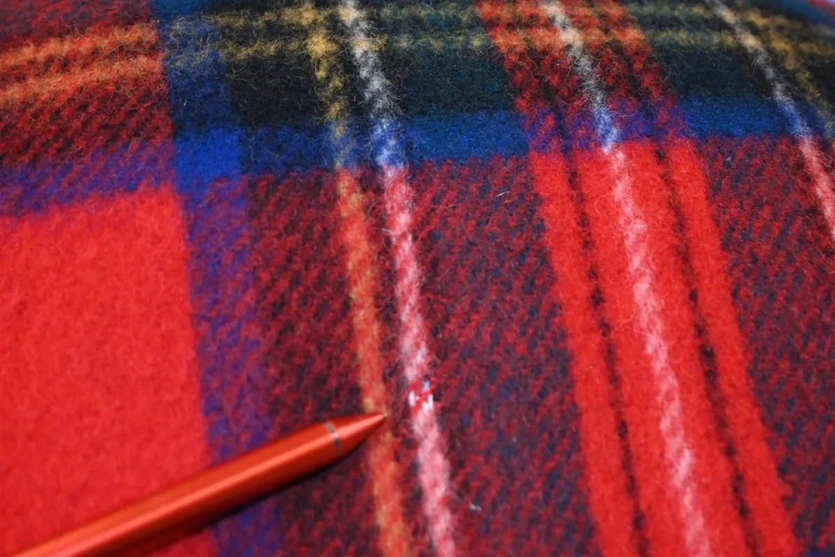 40s Red Plaid Tartan Metal Zipper Wool Jacket Large