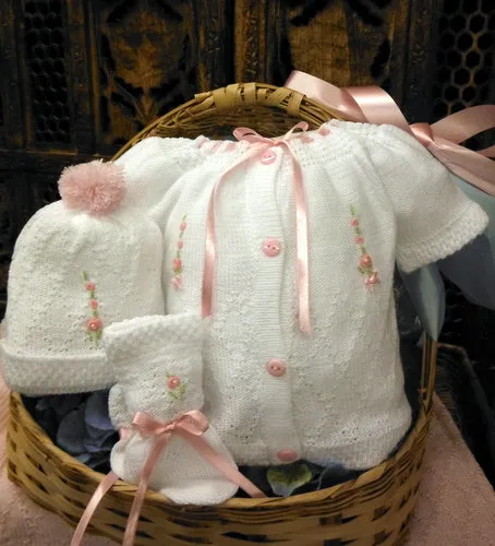 80608 4 piece soft cotton knit "take me home" set preemie & newborn - pink / blue / white
