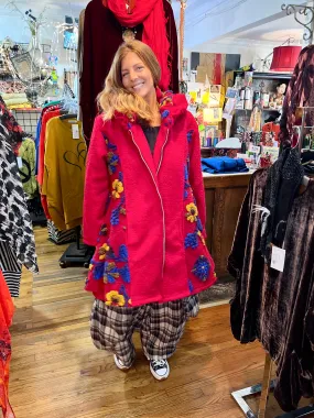91015 Art Wool Coat JKT-Red