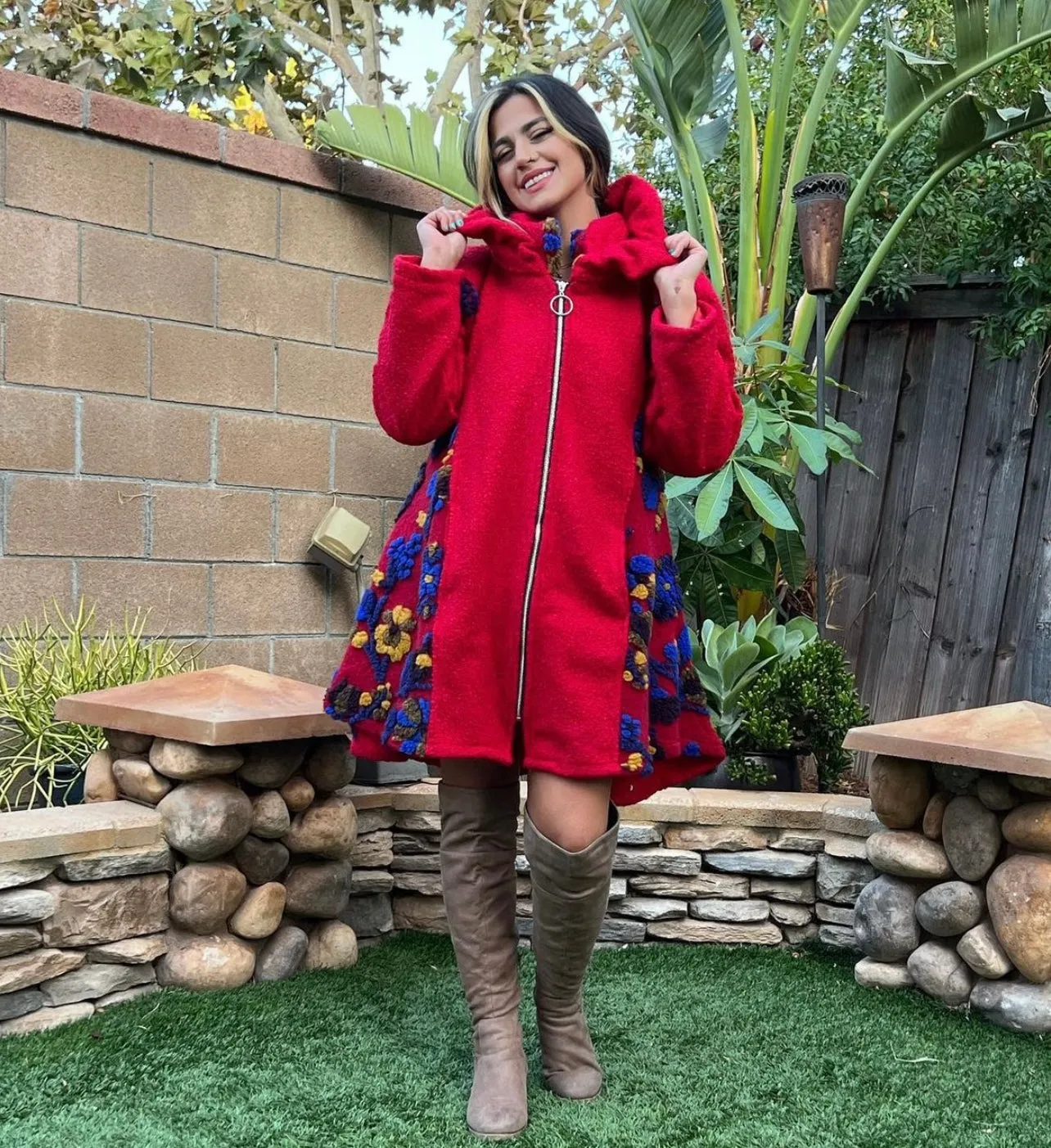 91015 Art Wool Coat JKT-Red