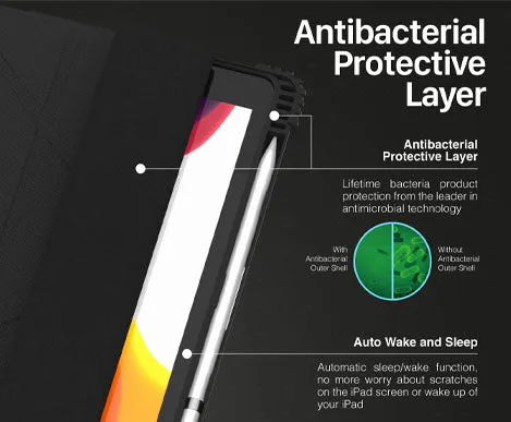 AmazingThing Military Drop Proof Case for iPad 10.2inch 7th - 8th - 9th Gen ( 2019 - 2021 ) - Antimicrobial Case - Black (Barcode: 4892220389371 )