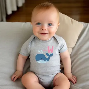 Animal Alphabet - W for Whale Baby Bodysuit - Unisex Graphic Bodysuit for Babies