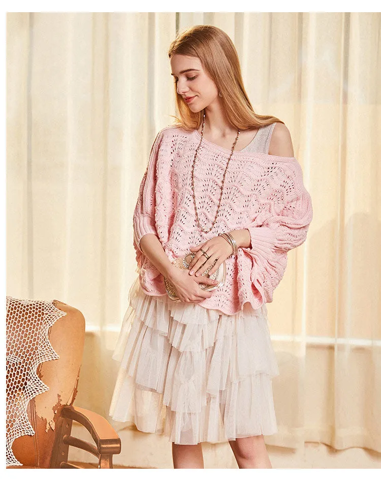 ARTKA CHUNKY CABLE KNITTED JUMPER WITH WIDE SLEEVE