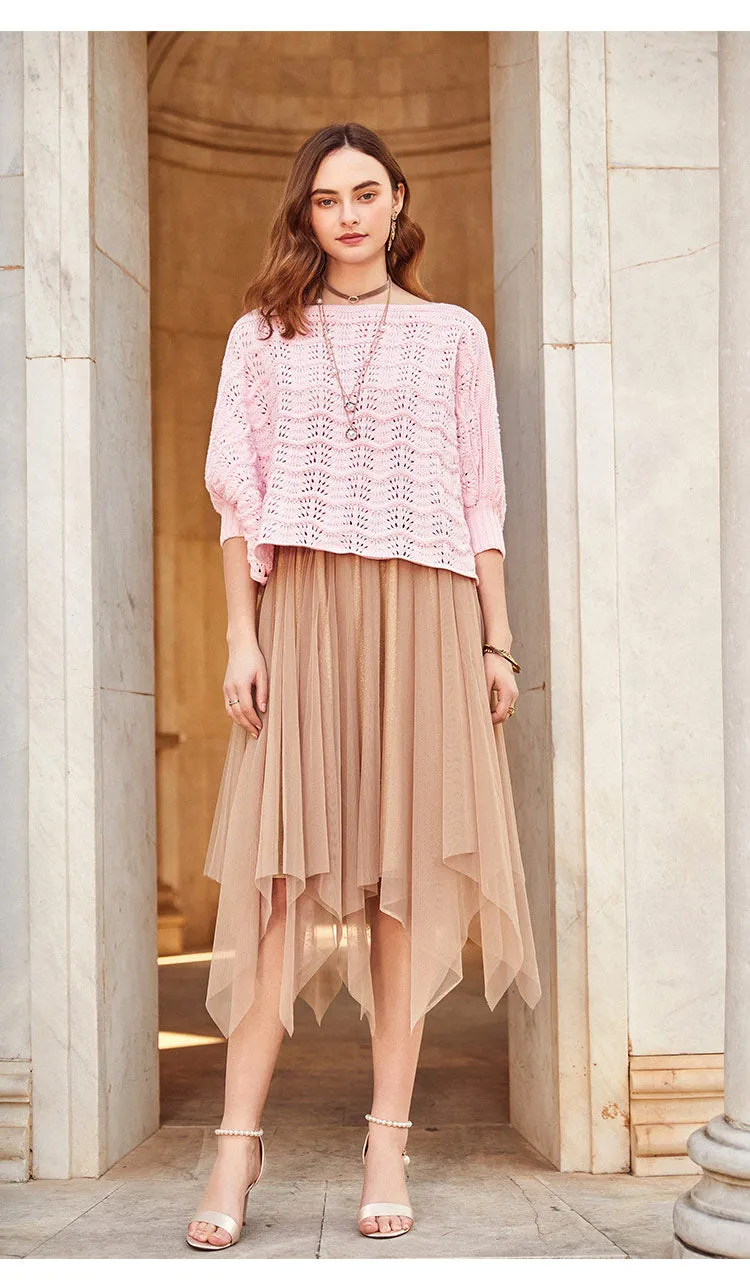 ARTKA CHUNKY CABLE KNITTED JUMPER WITH WIDE SLEEVE