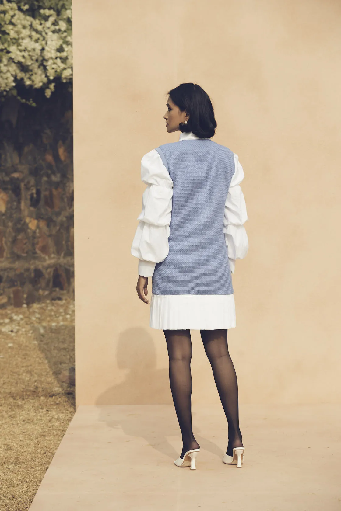 Attached Vest Cotton Dress