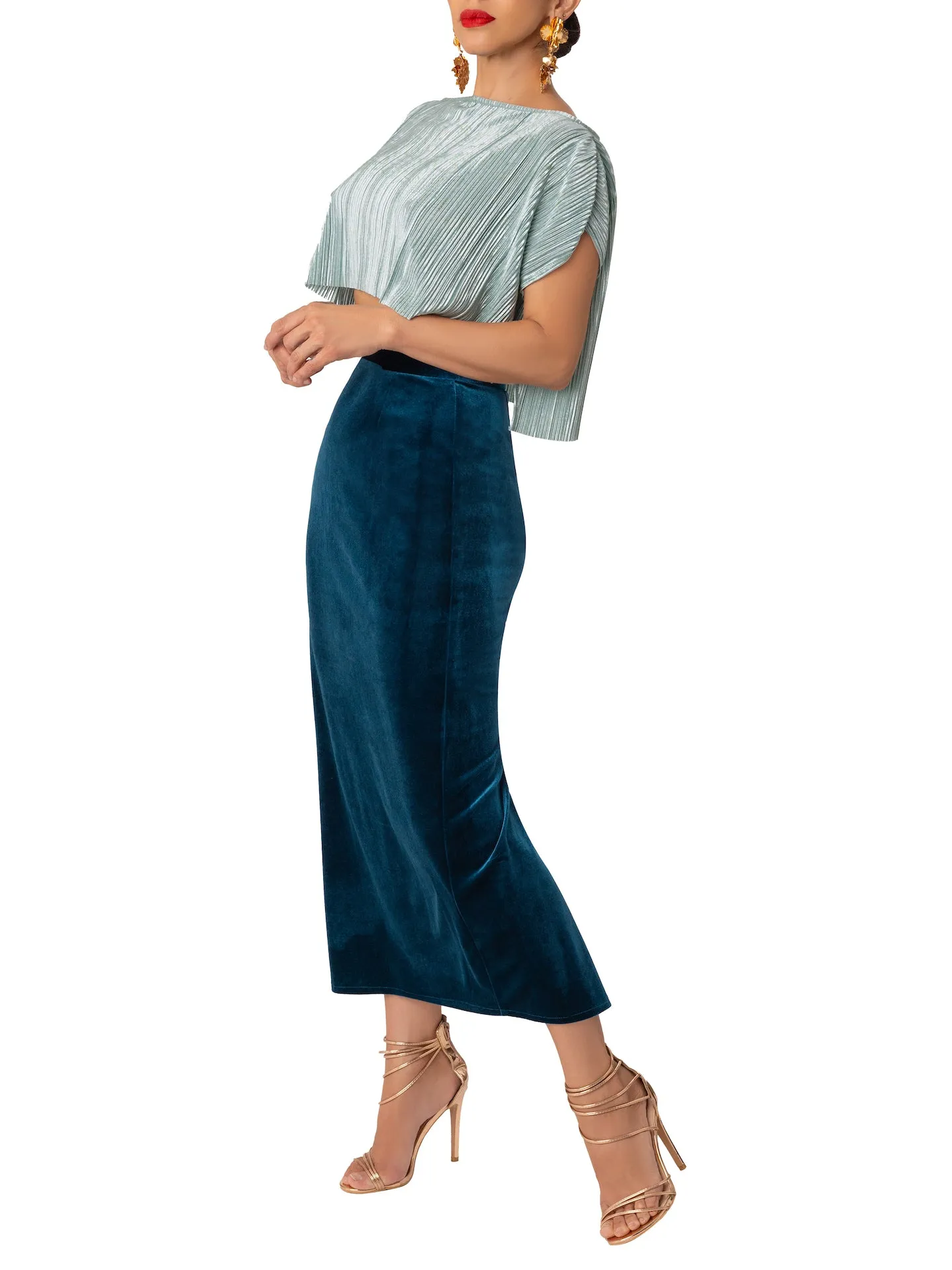 “Aubrey” Crystal Blue Crop Top