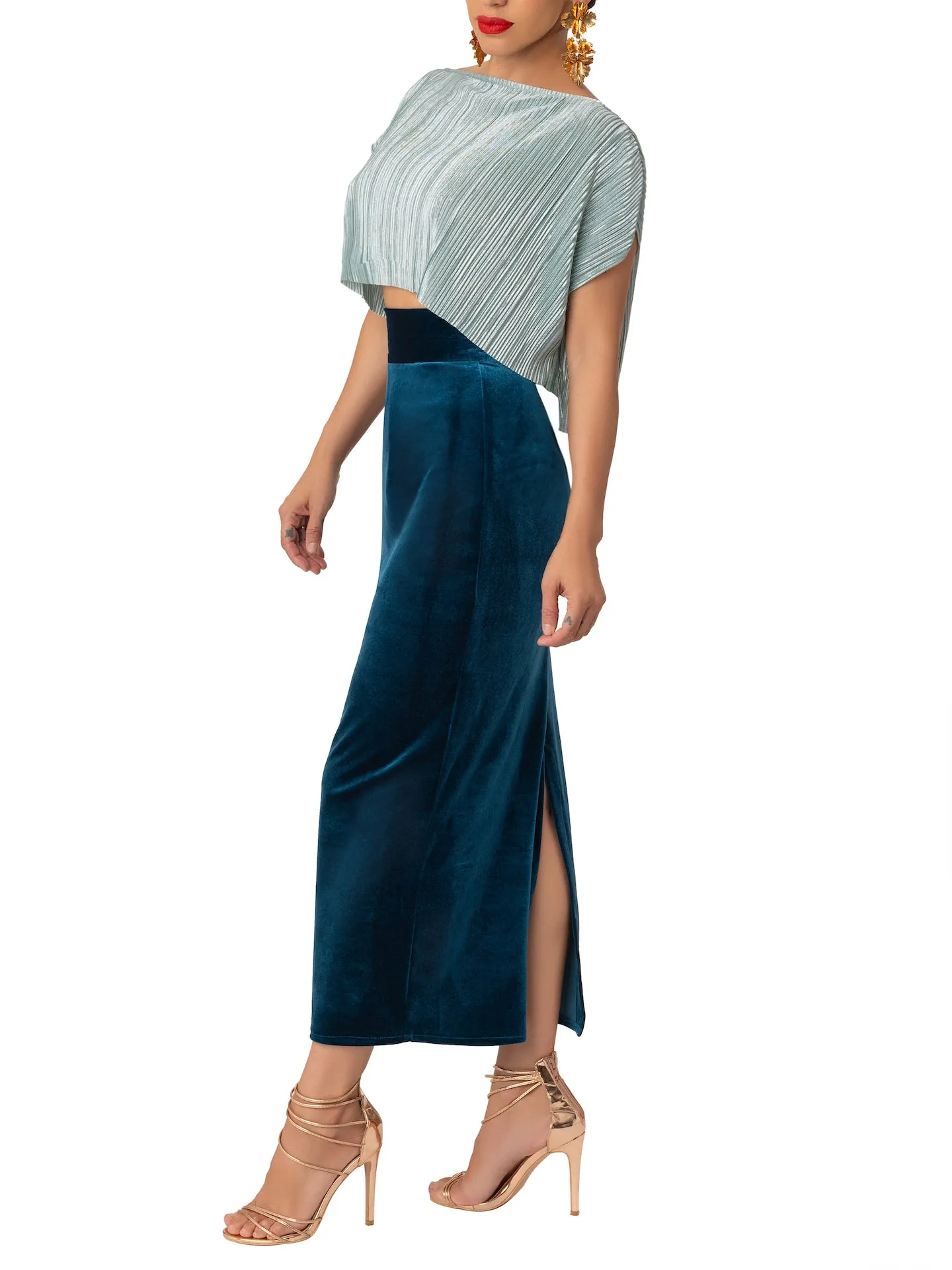 “Aubrey” Crystal Blue Crop Top