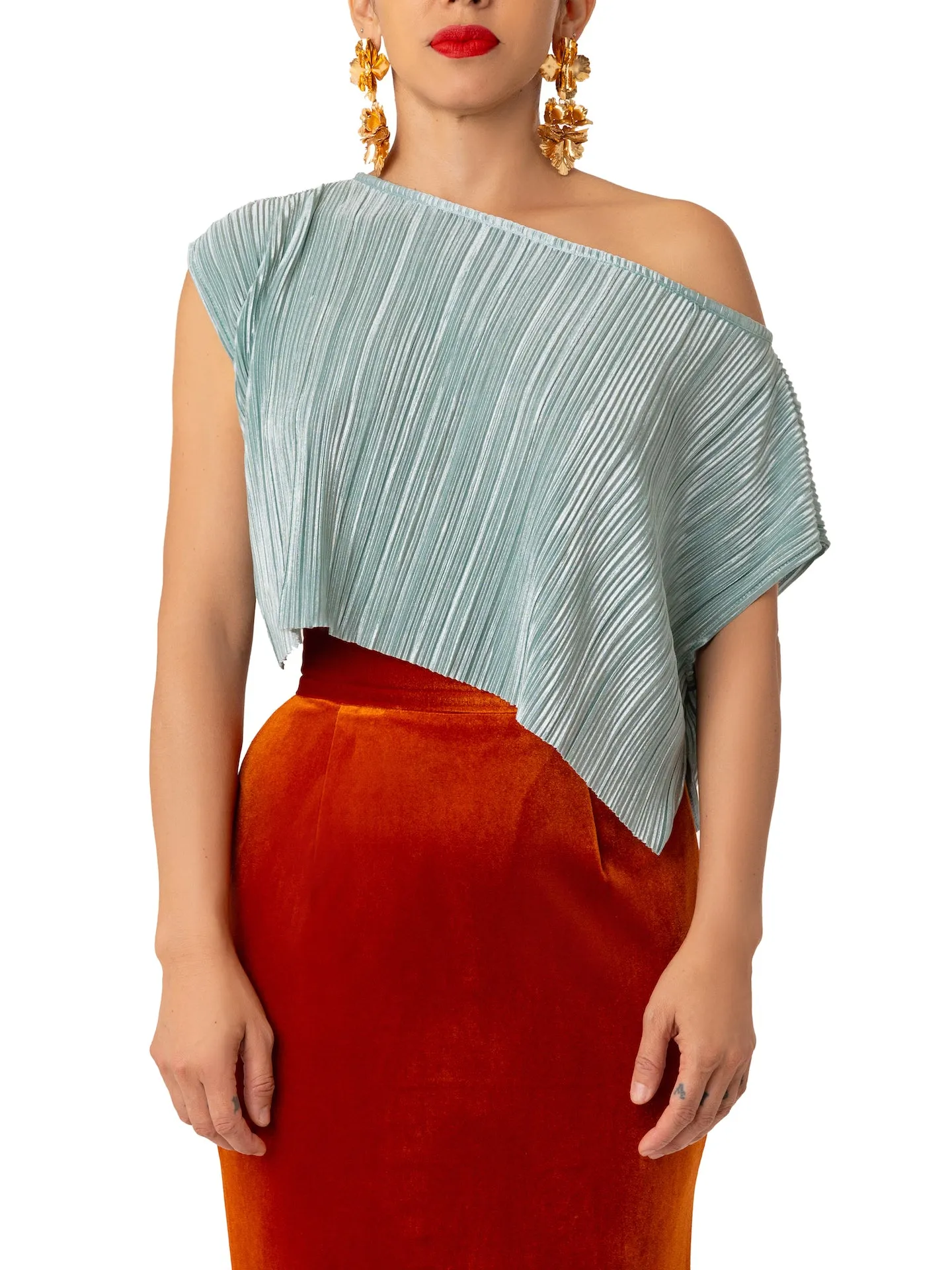 “Aubrey” Crystal Blue Crop Top