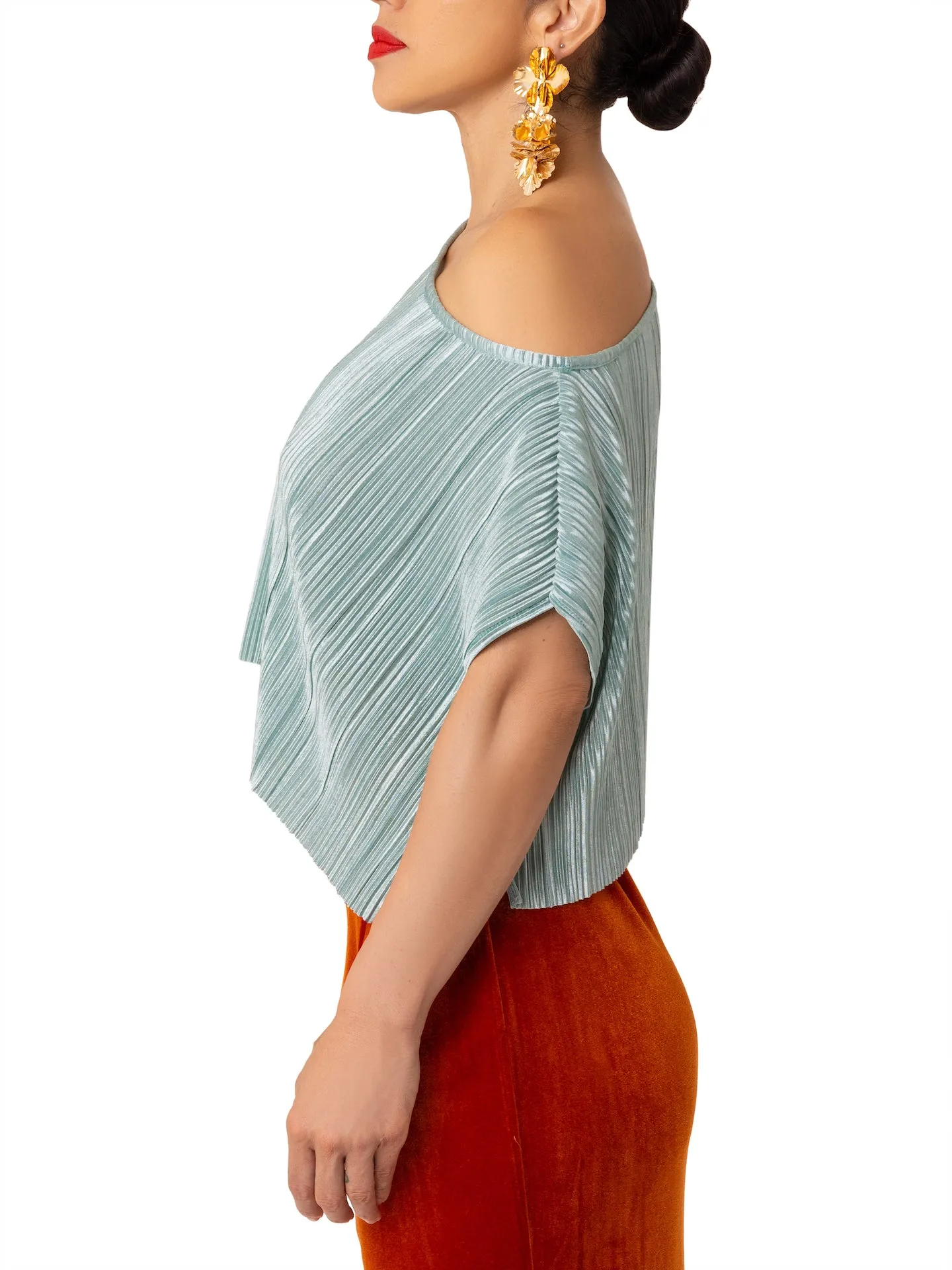 “Aubrey” Crystal Blue Crop Top