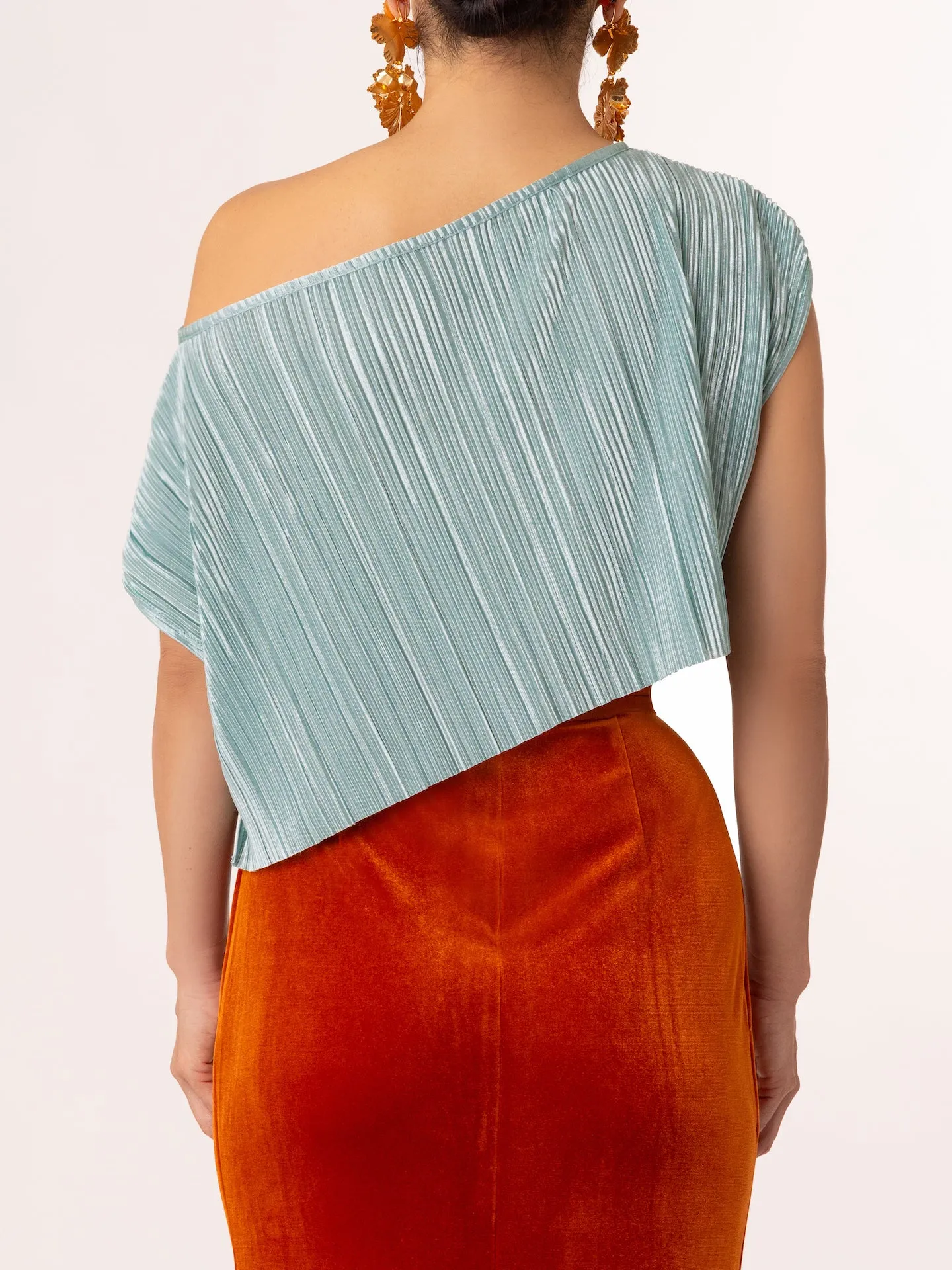 “Aubrey” Crystal Blue Crop Top