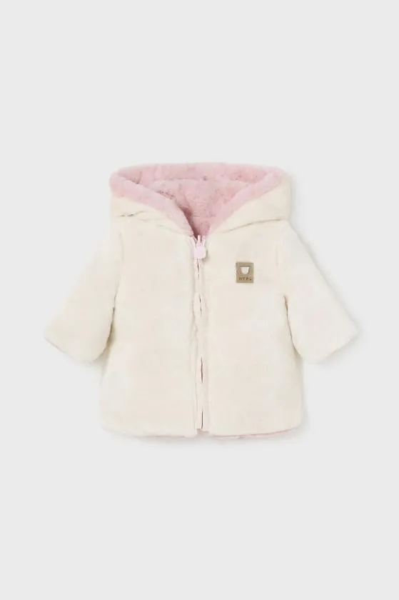 baby reversible fur hooded coat