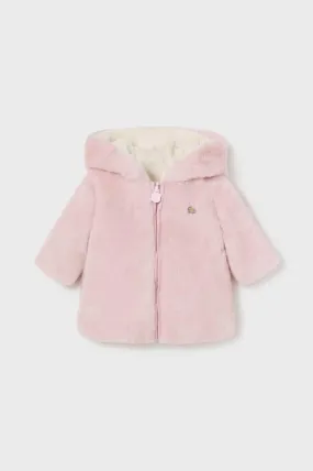 baby reversible fur hooded coat