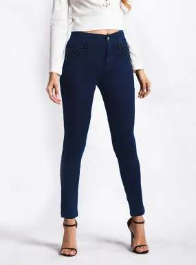 Bead Candy Elastic Slim Pants
