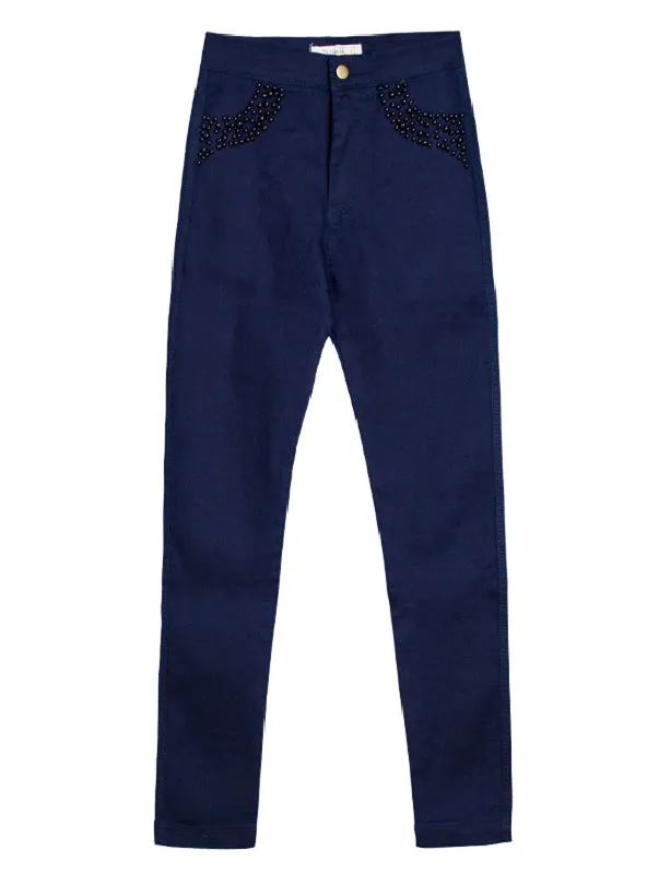 Bead Candy Elastic Slim Pants