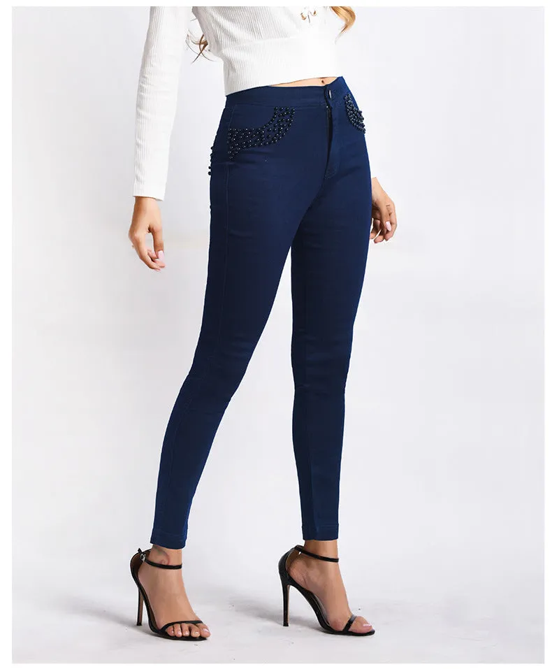 Bead Candy Elastic Slim Pants