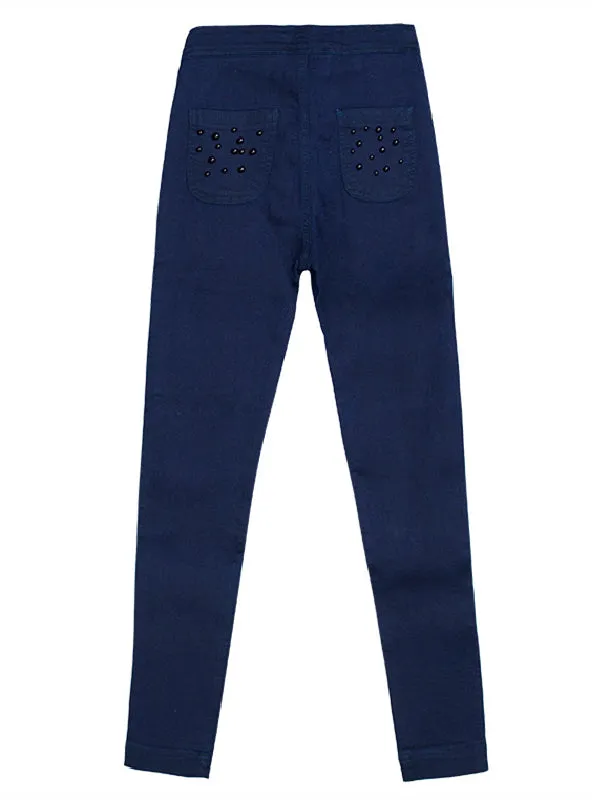 Bead Candy Elastic Slim Pants