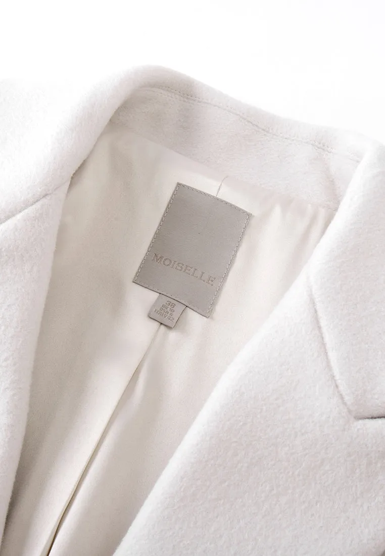 Bead-detail Maxi-length Wool Coat
