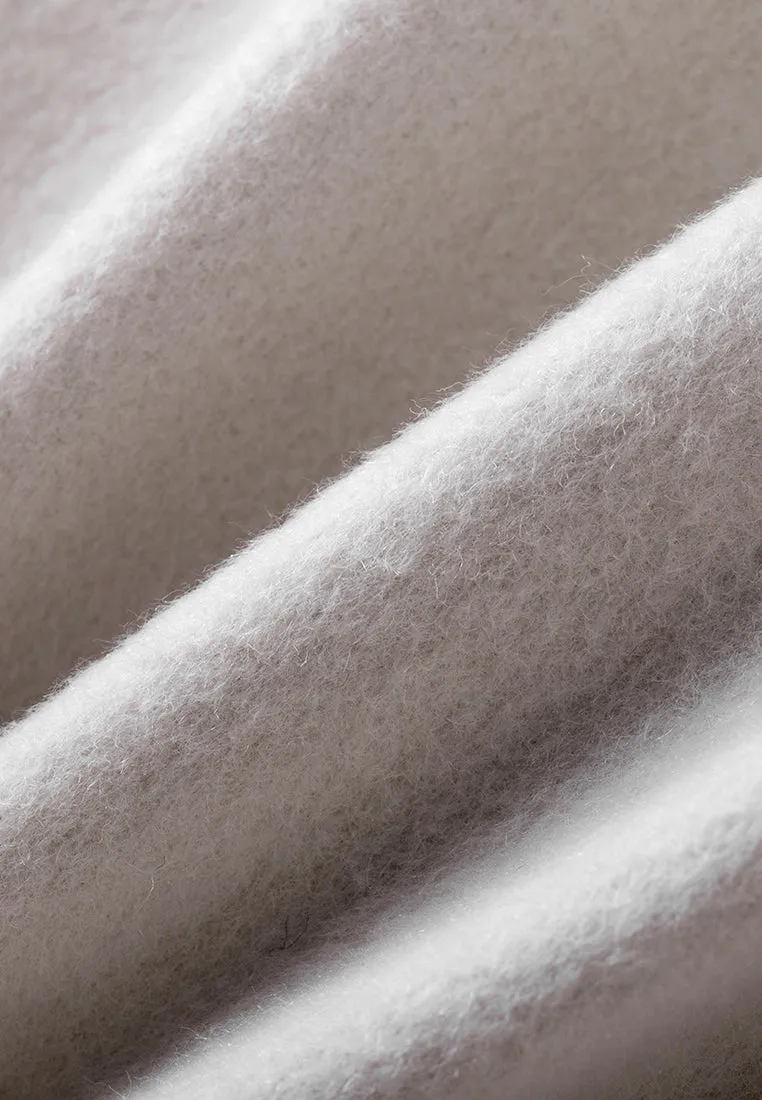 Bead-detail Maxi-length Wool Coat