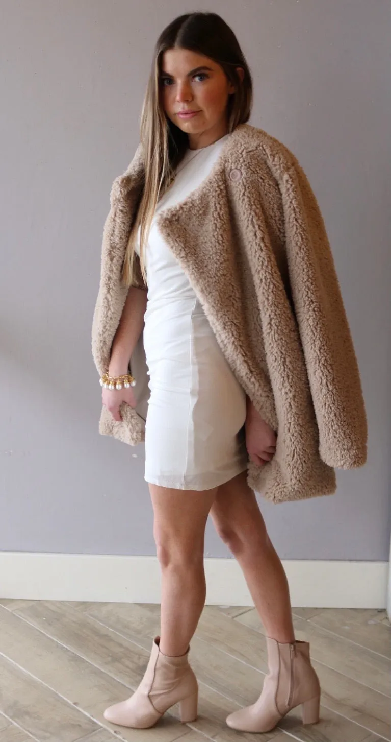 BEALL Sleeveless ShoulderPad Knit Bodycon Dress