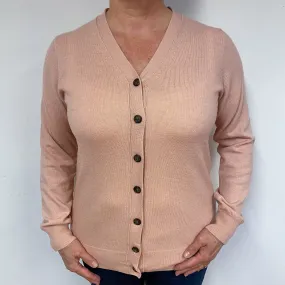 Blush Pink Cashmere V-Neck Cardigan Large