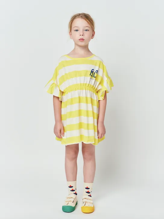 Bobo Choses Yellow Stripes Ruffle Dress