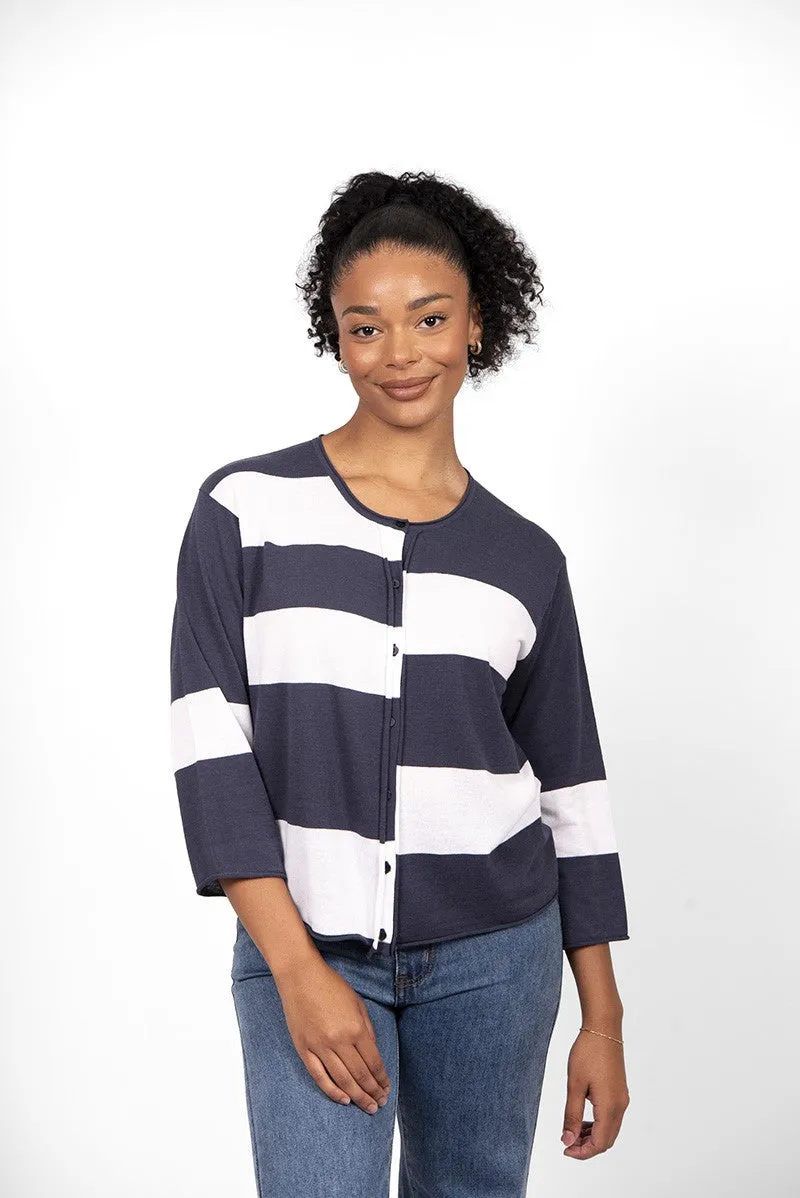 Bridge & Lord Cotton Block Stripe Cardigan