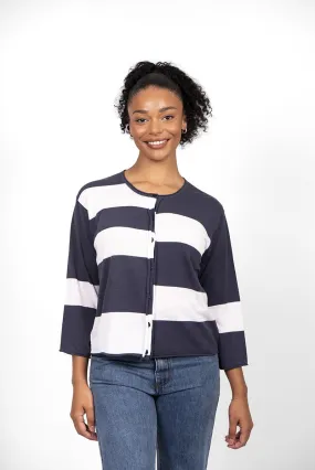 Bridge & Lord Cotton Block Stripe Cardigan