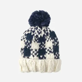 Buffalo Check Hand Knit Hat - Red by The Blueberry Hill