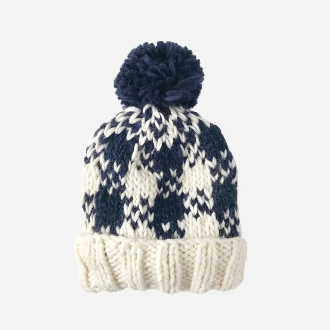 Buffalo Check Hand Knit Hat - Red by The Blueberry Hill