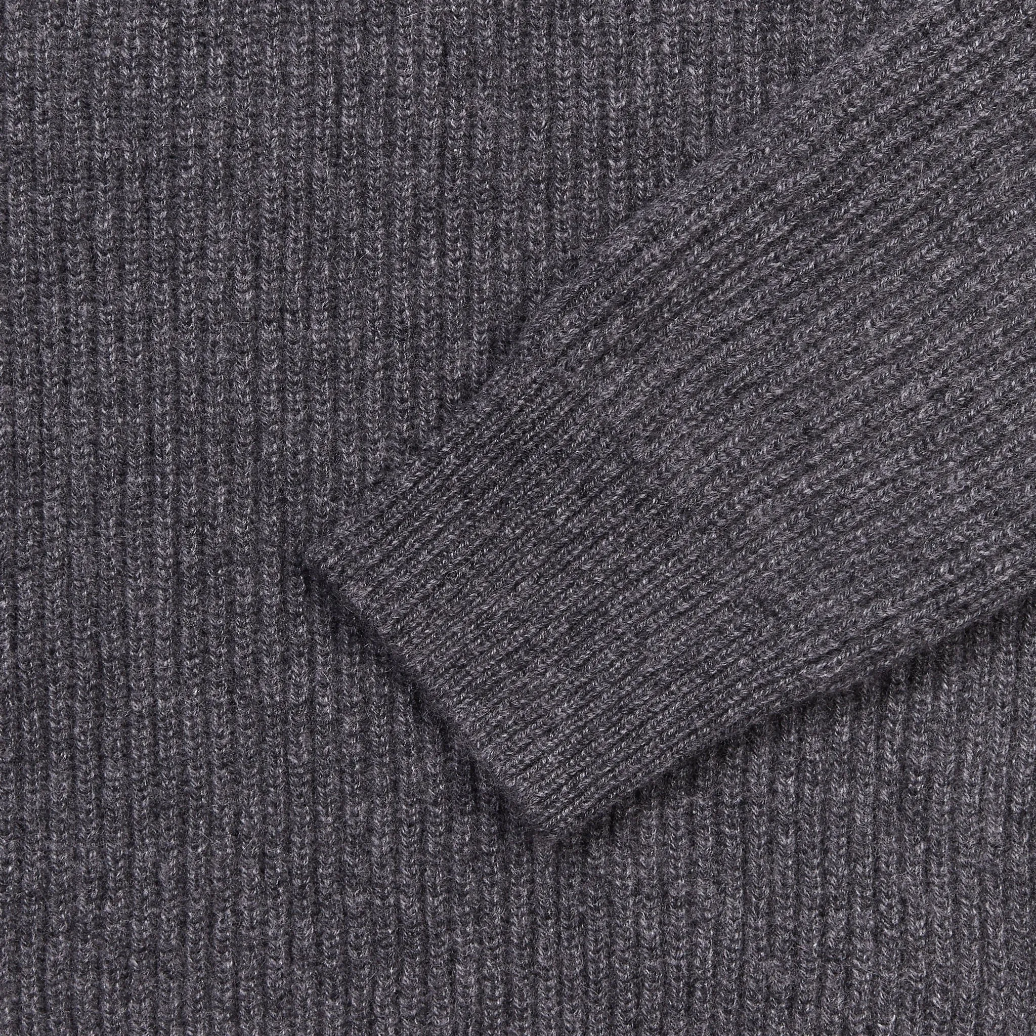 Cashmere ribbed submariner rollneck in grey mélange