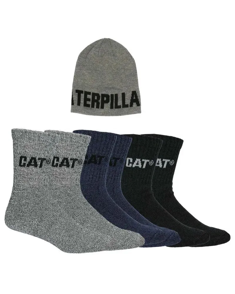 Caterpillar Men's Knit Cap Sock Bundle-Assorted Colors