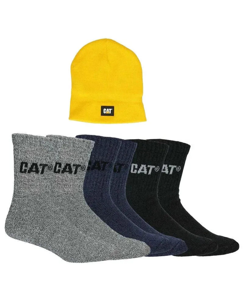 Caterpillar Men's Knit Cap Sock Bundle-Assorted Colors