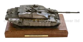 Challenger 2 Main Battle Tank Mahogany Mounted Cold Cast Bronze Statue