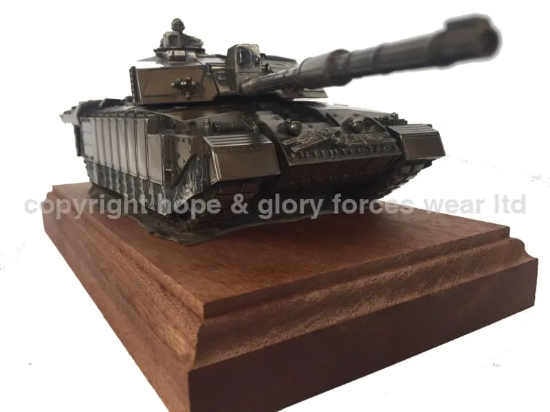 Challenger 2 Main Battle Tank Mahogany Mounted Cold Cast Bronze Statue