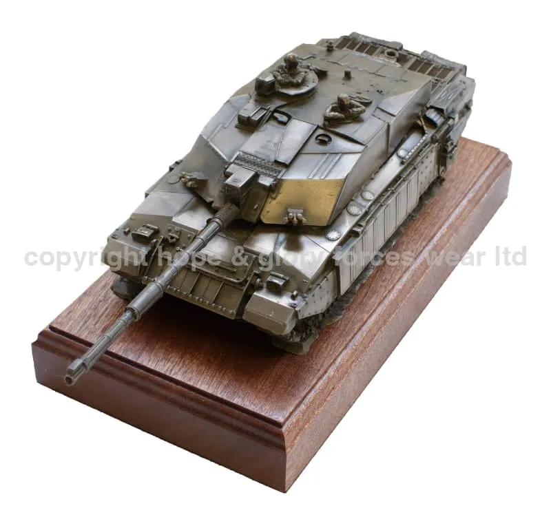 Challenger 2 Main Battle Tank Mahogany Mounted Cold Cast Bronze Statue