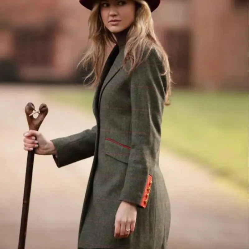 Combrook Ladies Mid-Thigh Coat In Heath