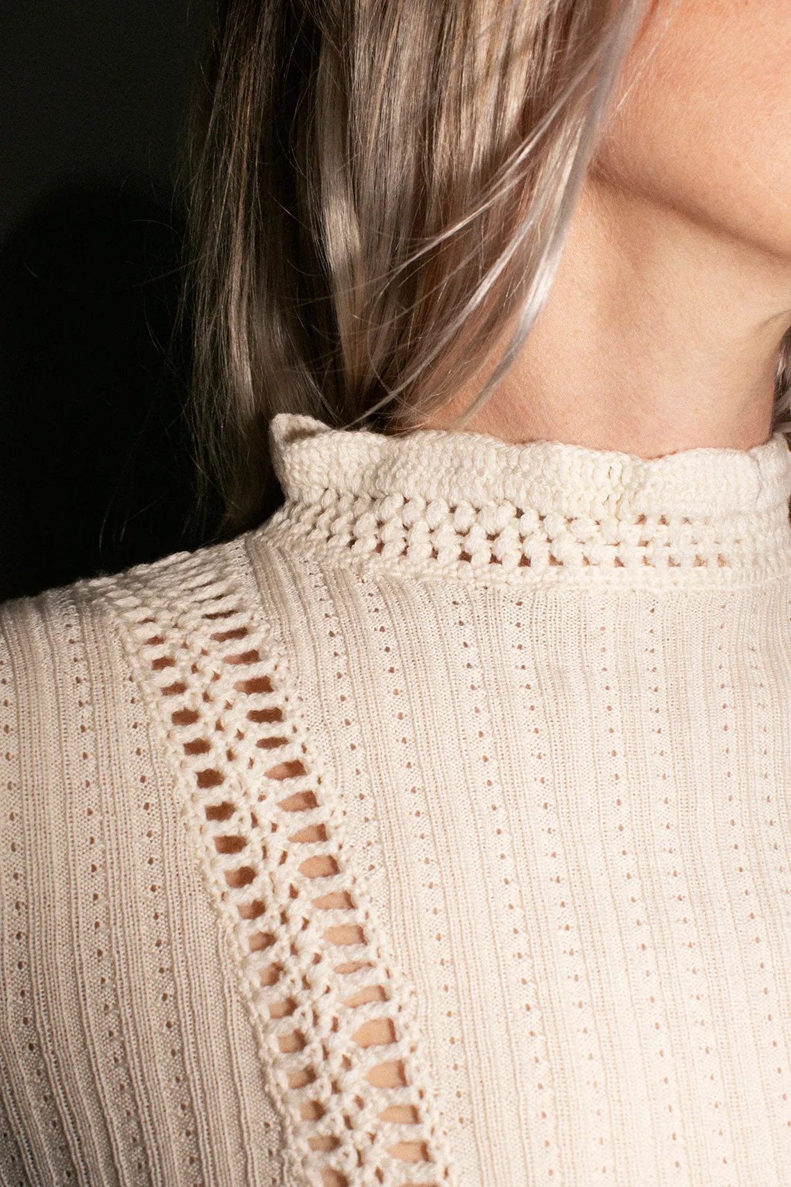Cream Ribbed Riva Top