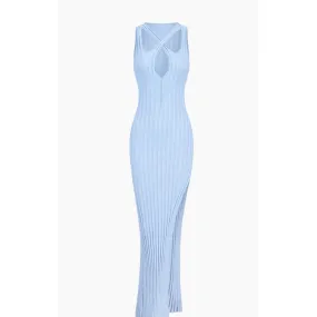 Criss Cross Cutout Rib Long Dress | Size Medium | Commense