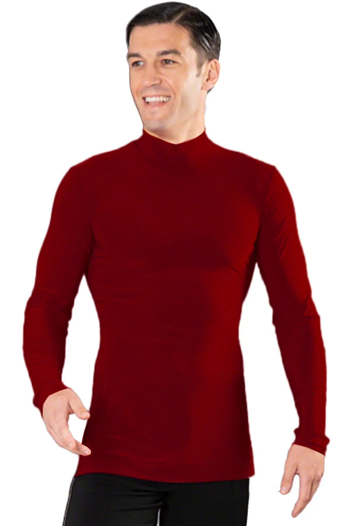 Dance America MS6A Men's Simple Turtleneck Ballroom Shirt without Trunks Available in 5 Colors