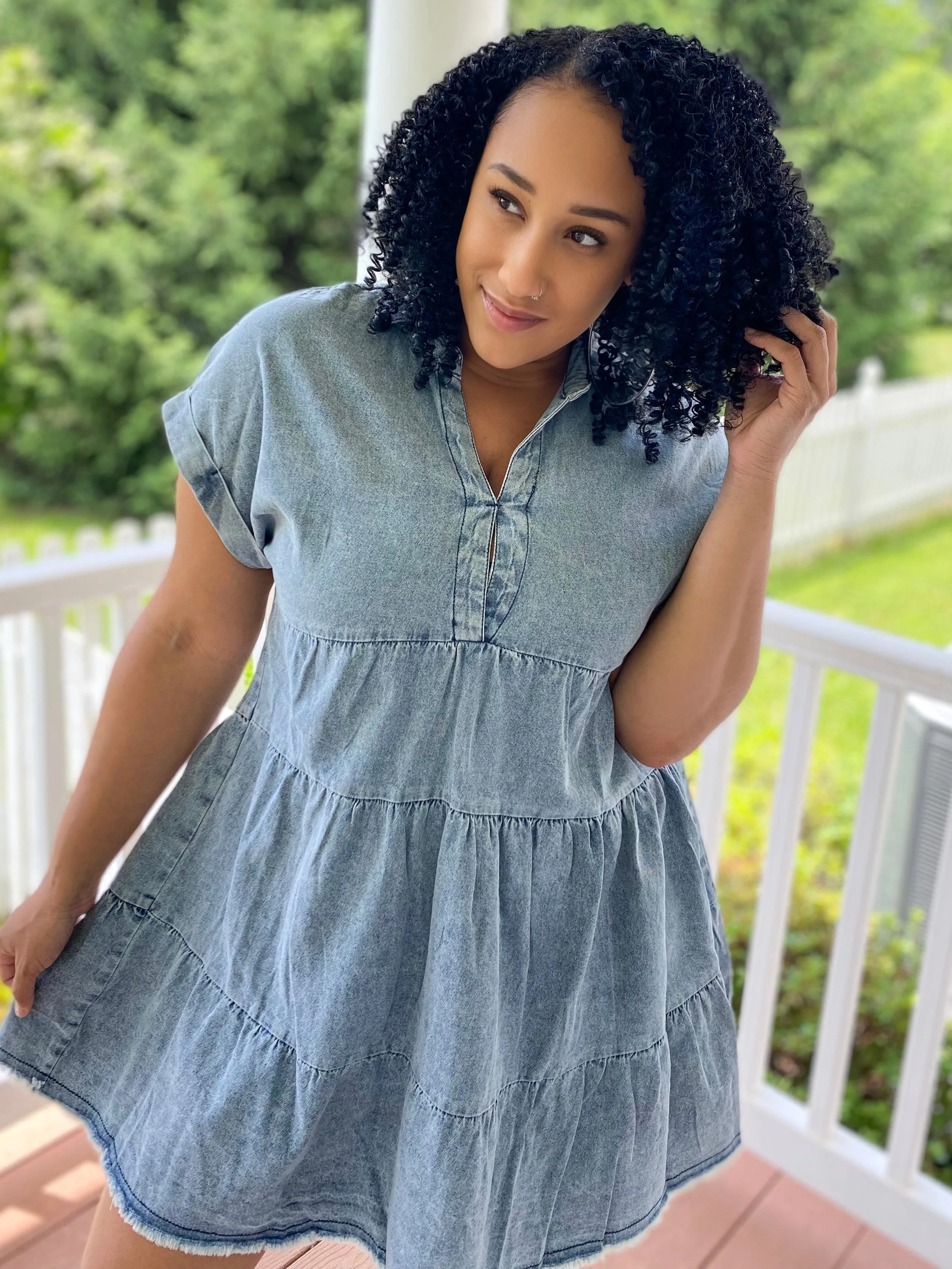 Denim Babydoll Dress