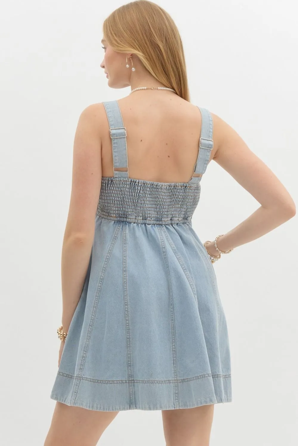 Denim Babydoll Mini Dress