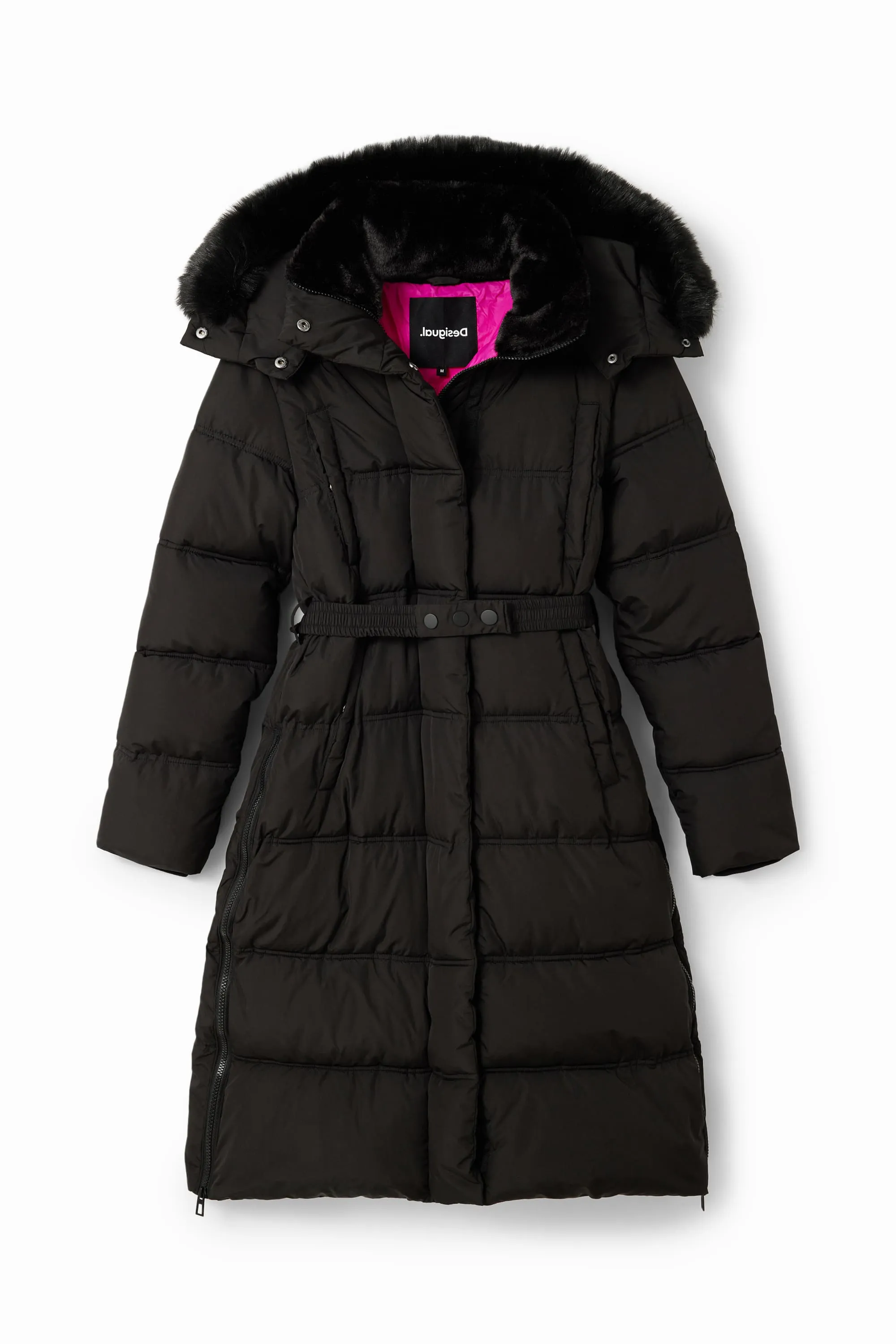Desigual Warm Padded Surrey Winter Coat Belted Puffer 23WWEWAZ