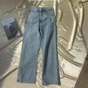 Dull blue wide leg jeans