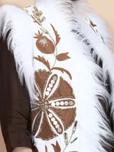 Embroidered Faux Fur Vest • Ivory