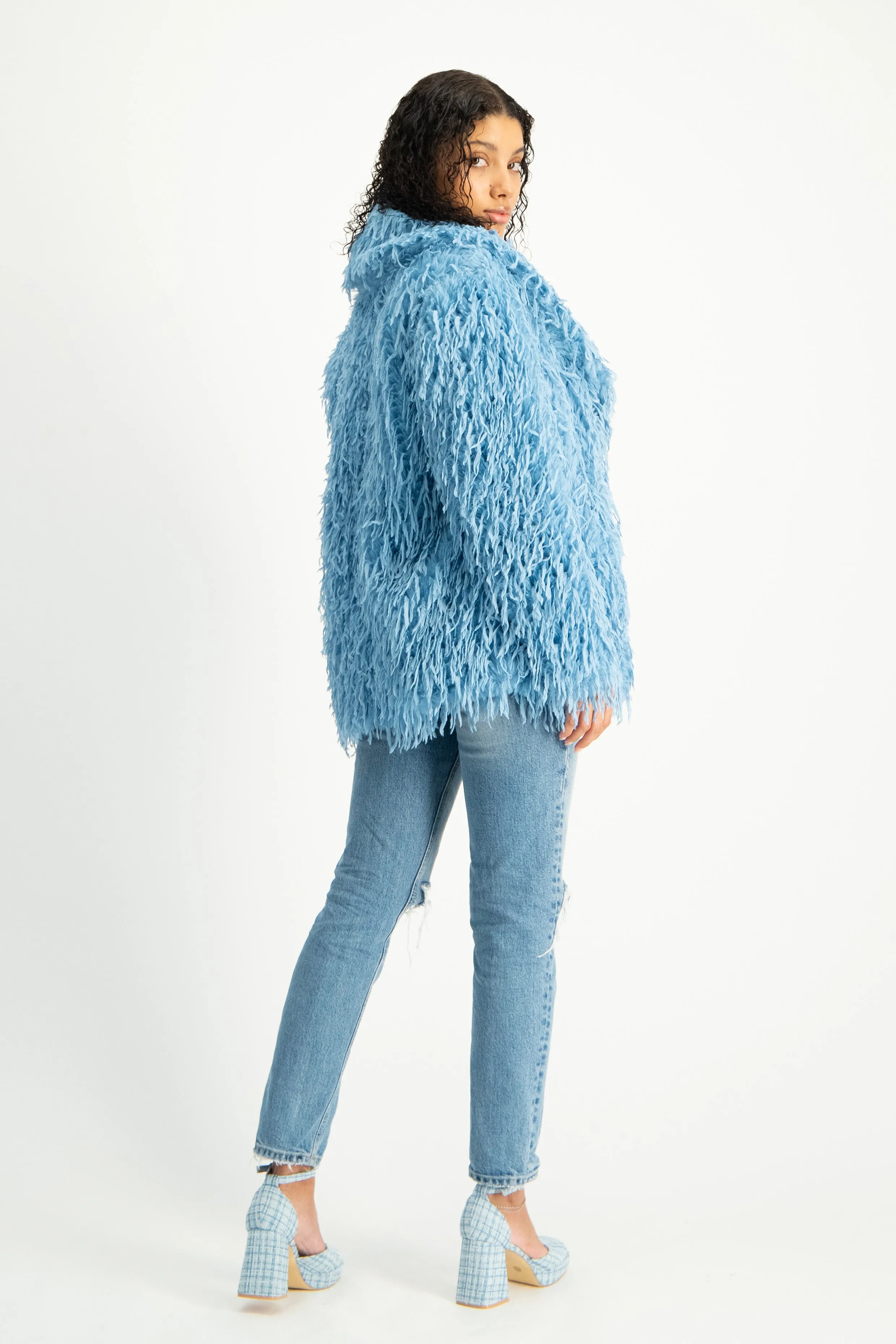Fancy Faux Fur Coat - Pink