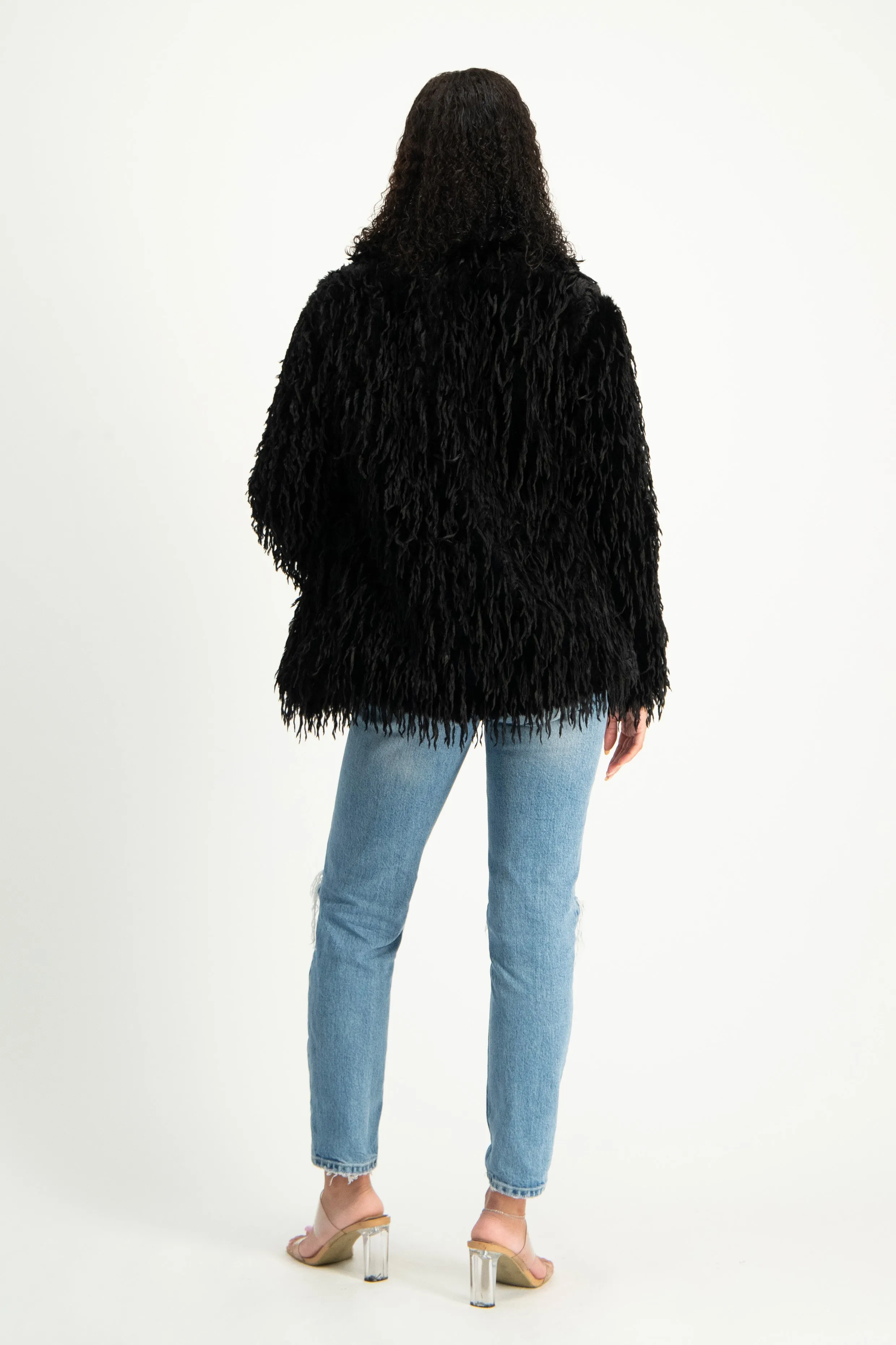 Fancy Faux Fur Coat - Pink