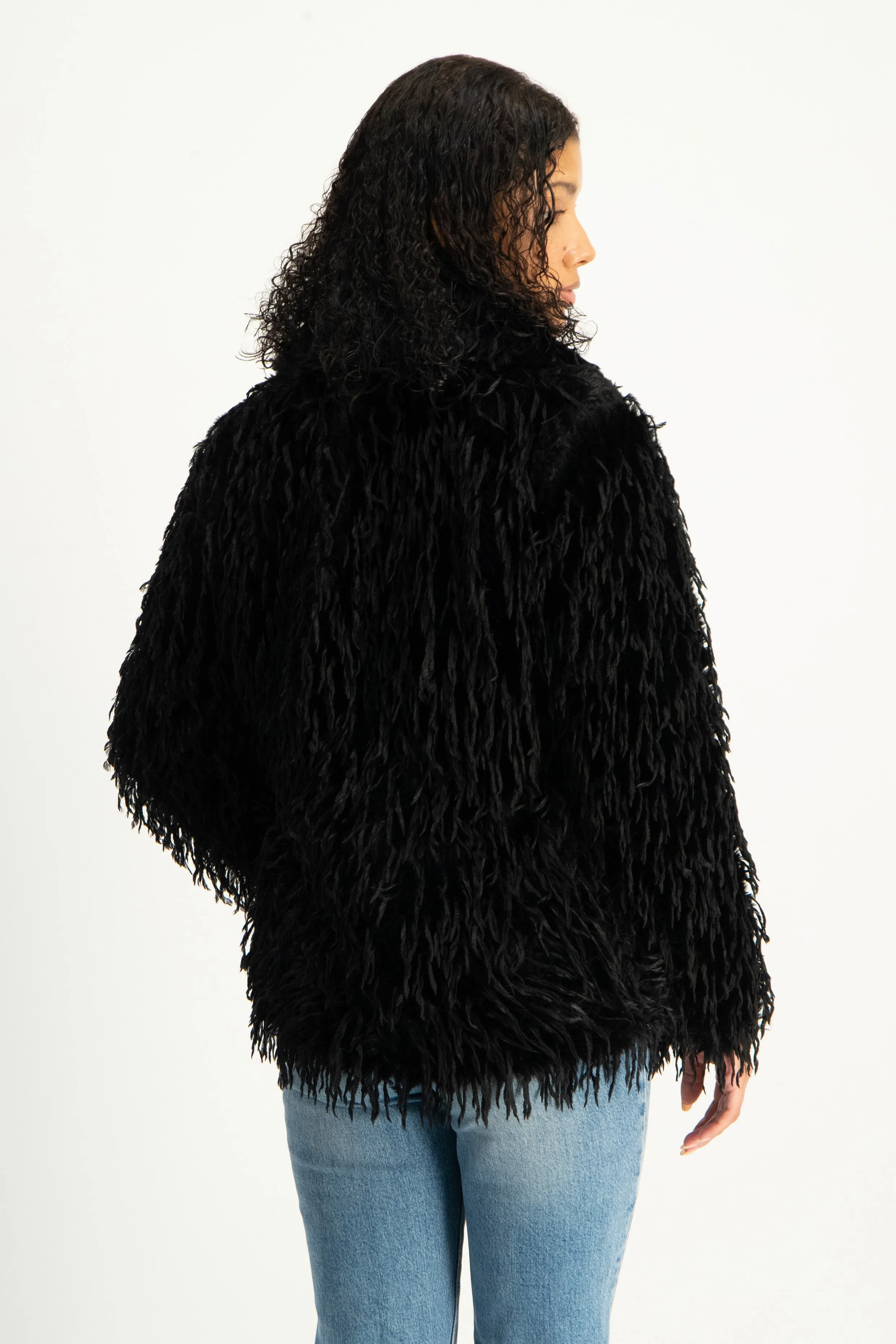 Fancy Faux Fur Coat - Pink