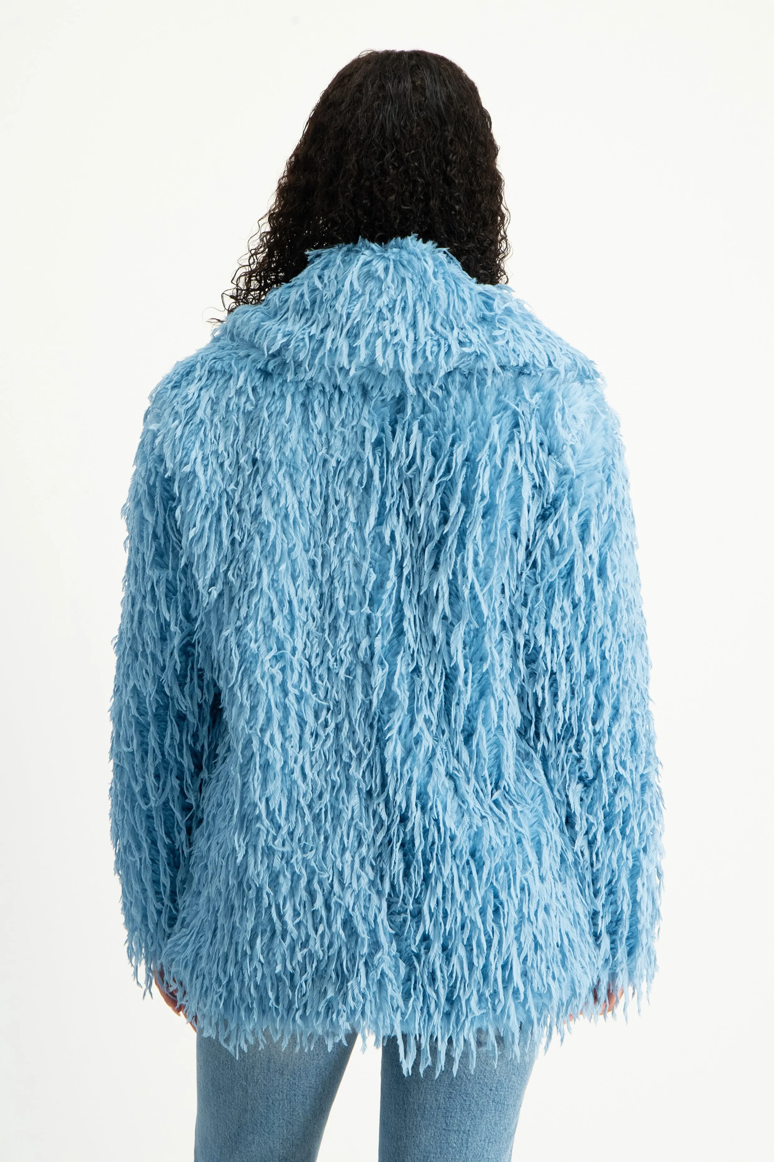 Fancy Faux Fur Coat - Pink