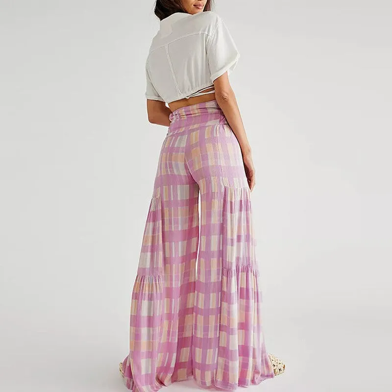 Floral Wide Leg High Waist Pants