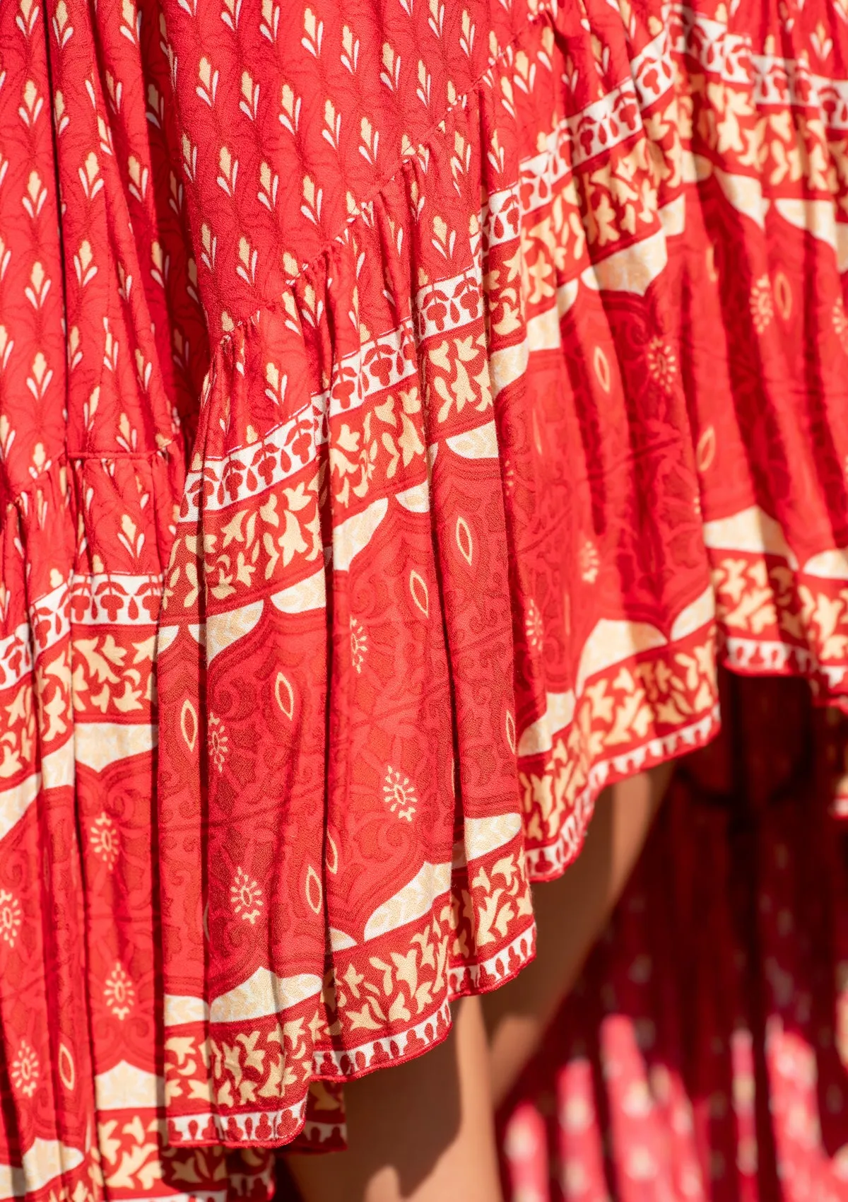 Francesca Red Lotus Dress